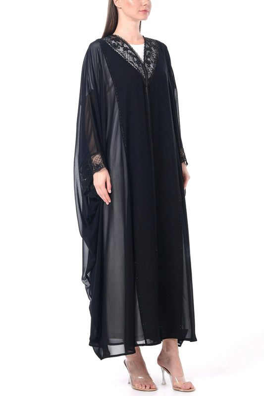 Black Chiffon Bahraini Abaya
