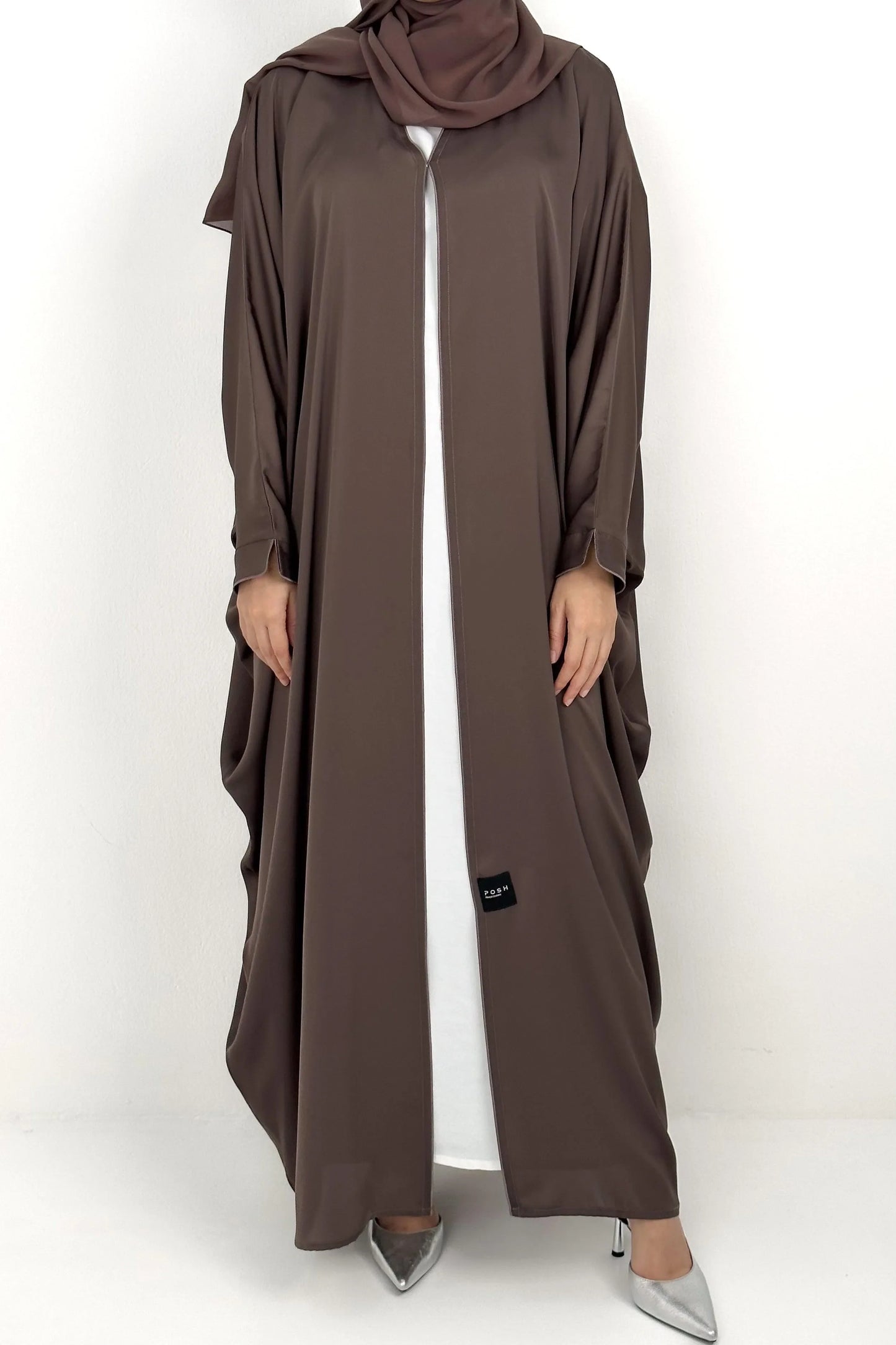 Brown Ivy Satin Abaya