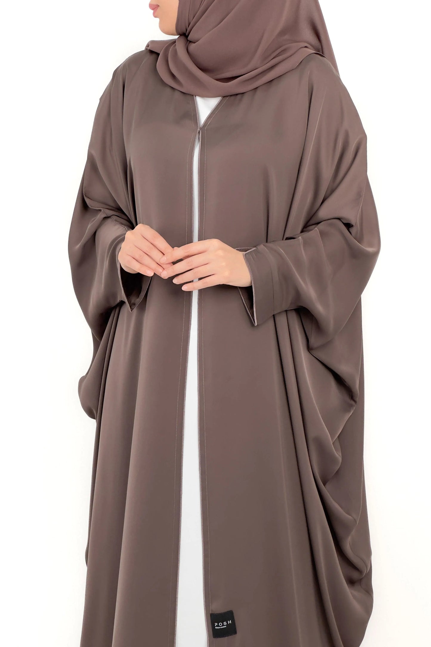 Brown Ivy Satin Abaya