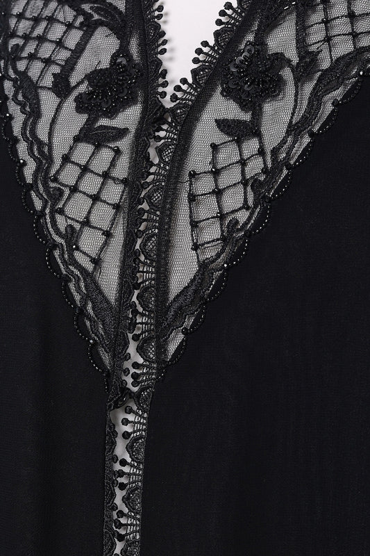 Black Chiffon Bahraini Abaya