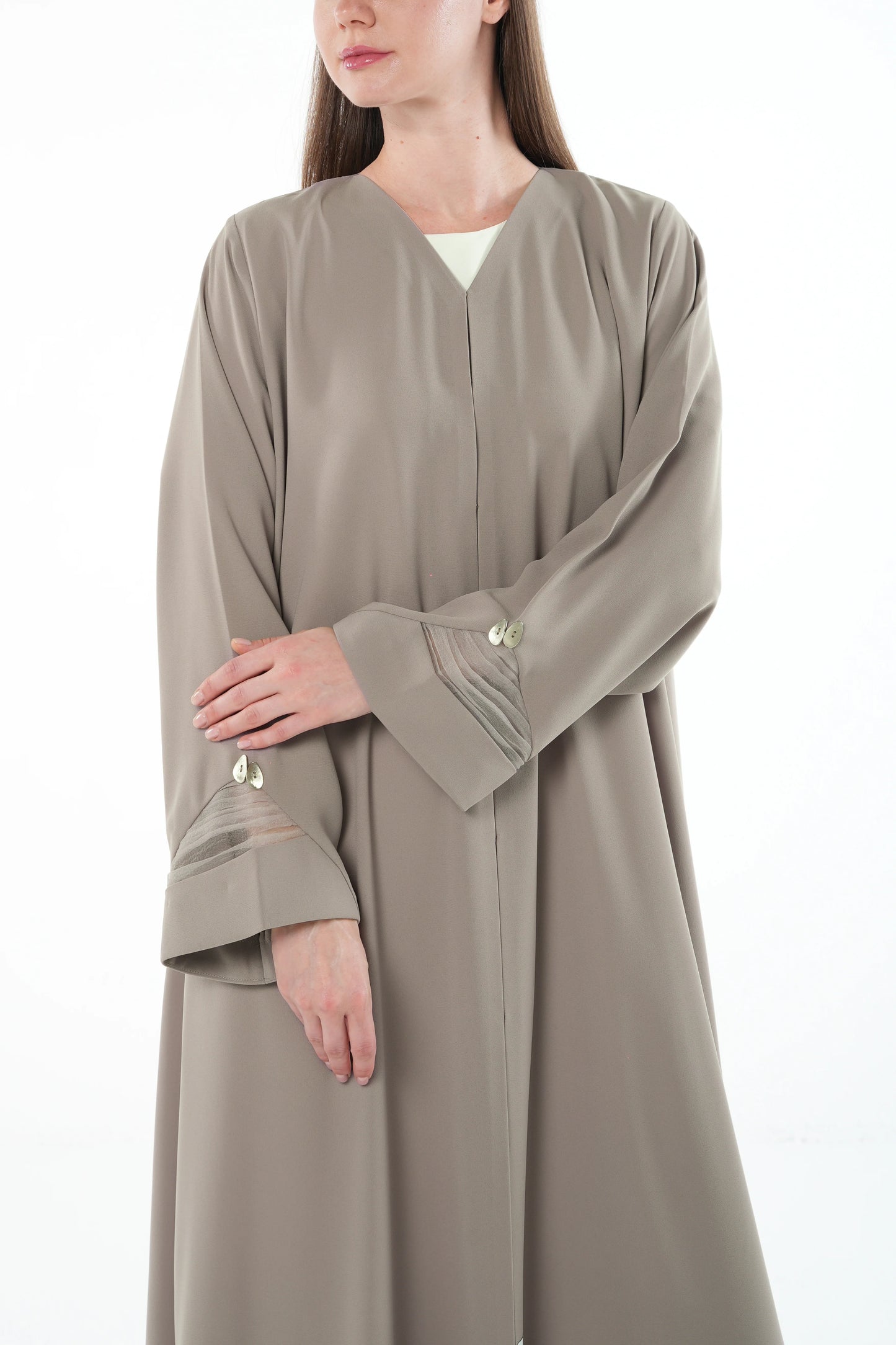 Beige Claire Crepe Abaya