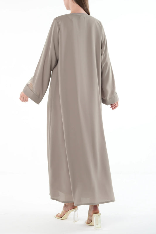 Beige Claire Crepe Abaya